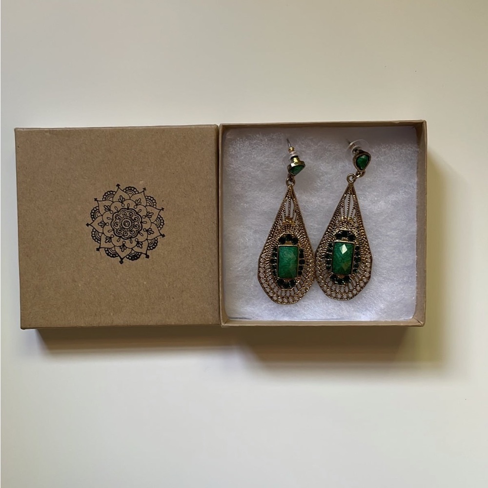 Free People green statement earrings